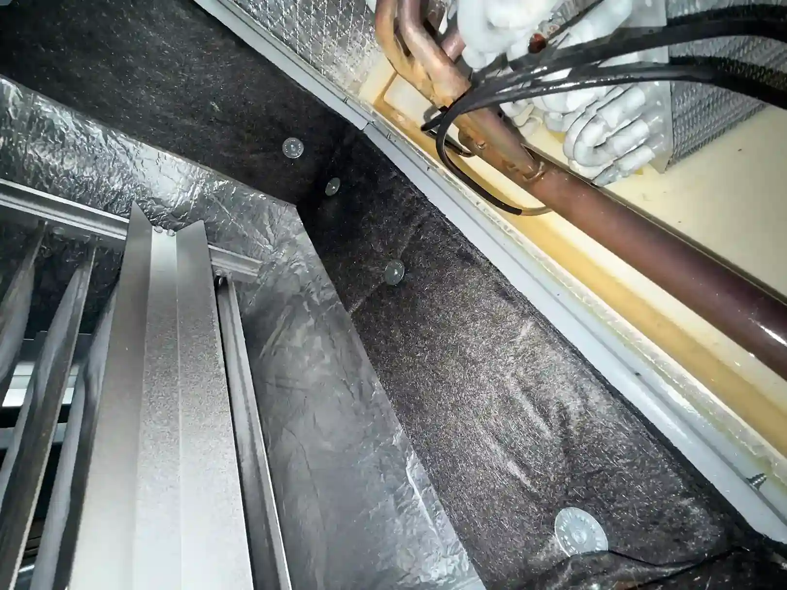 Air handler interior documented during cleaning service at Carter property