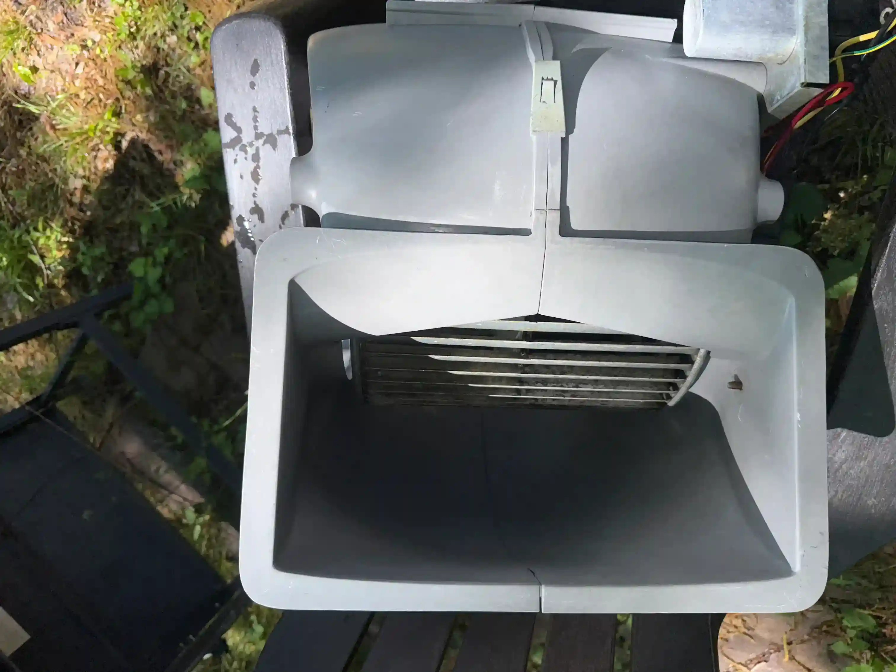 Clean blower compartment interior after deep cleaning service